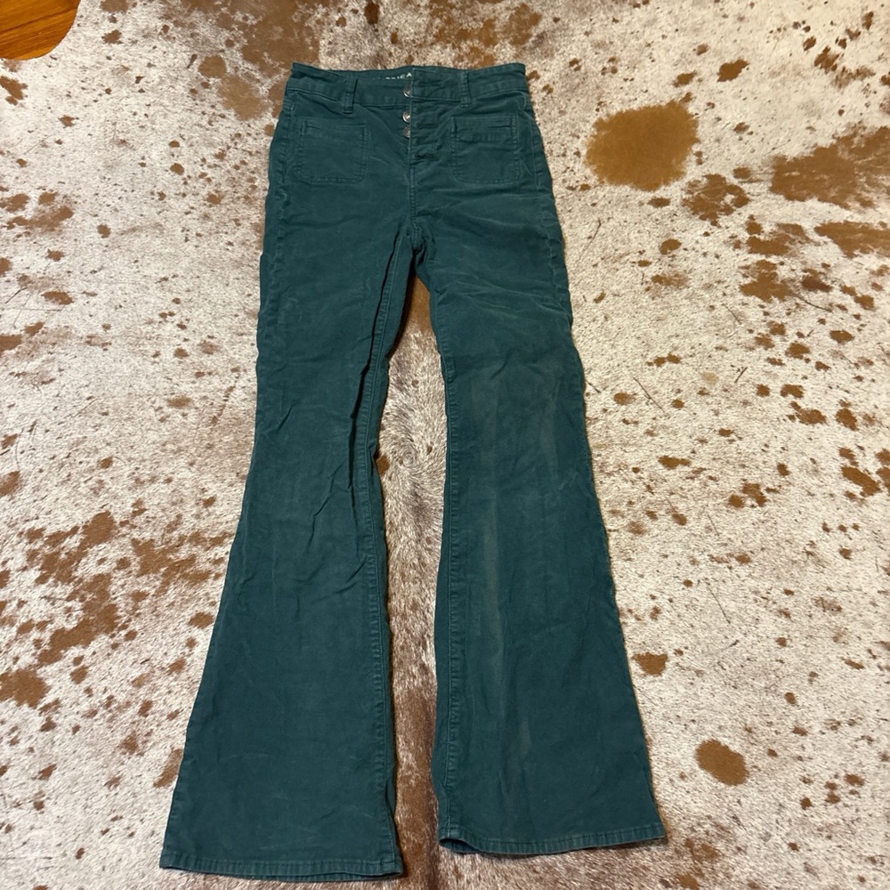 Teal Flare Corduroy Pants